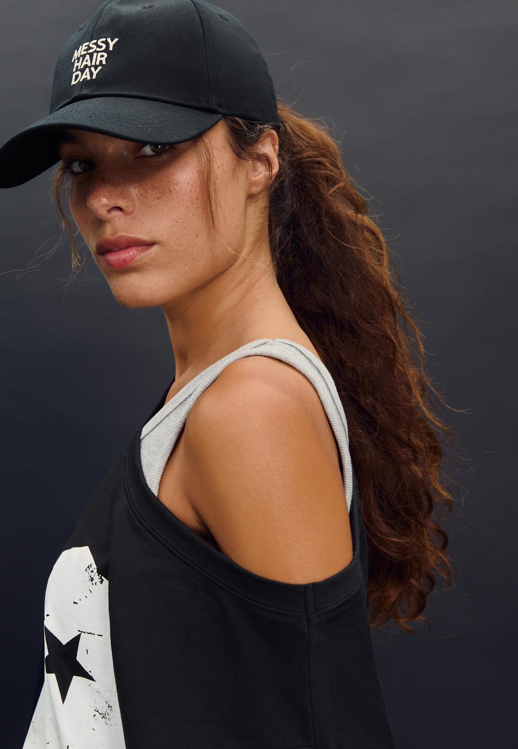 Embroidered slogan cap