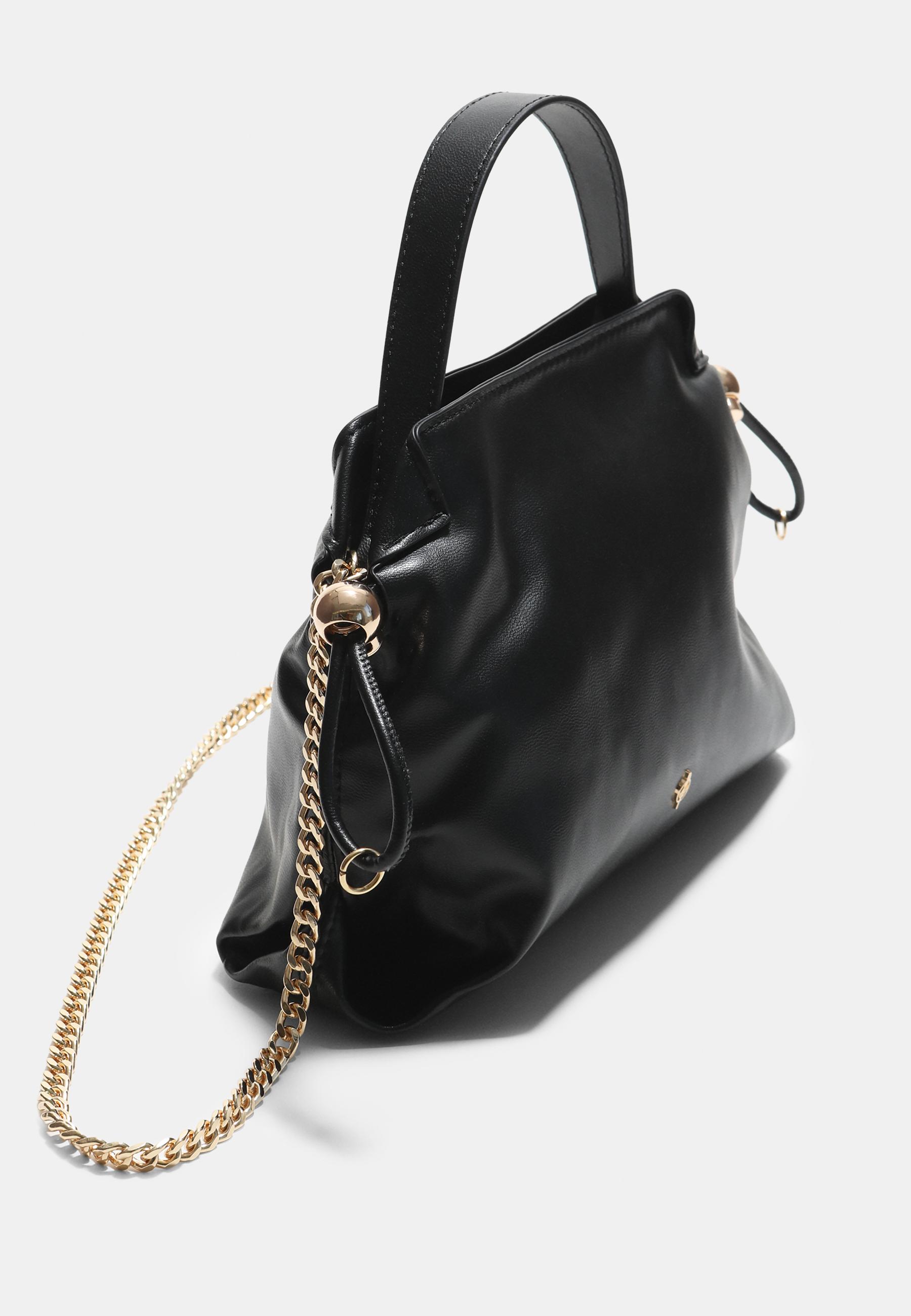 Small ruched crossbody bag — Black