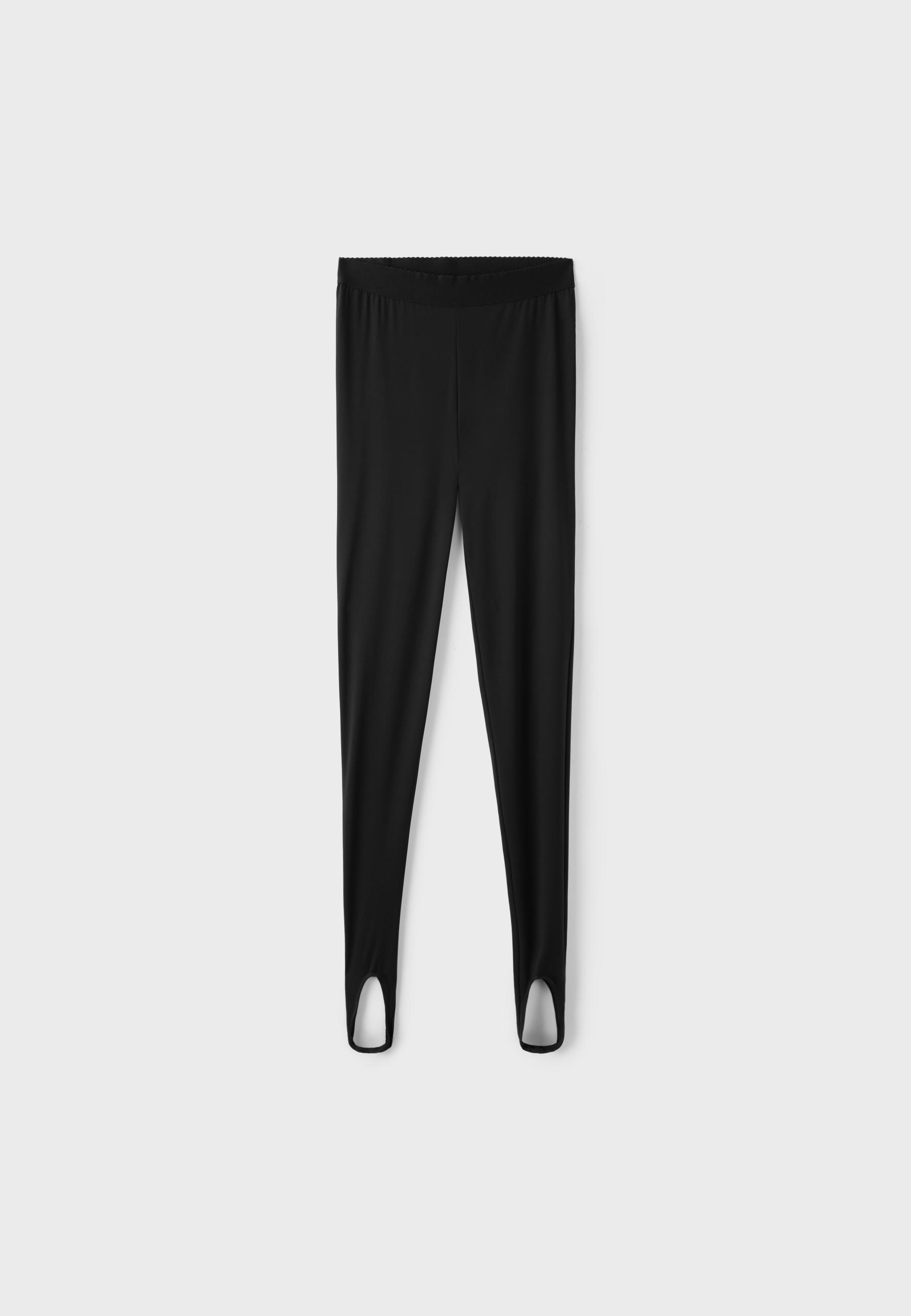 High-waist stirrup leggings — Black