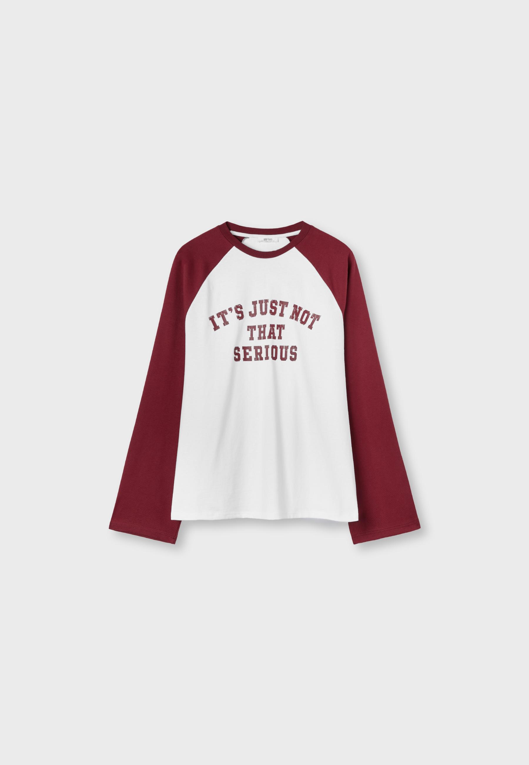Long sleeve positional raglan T-shirt — Dark red