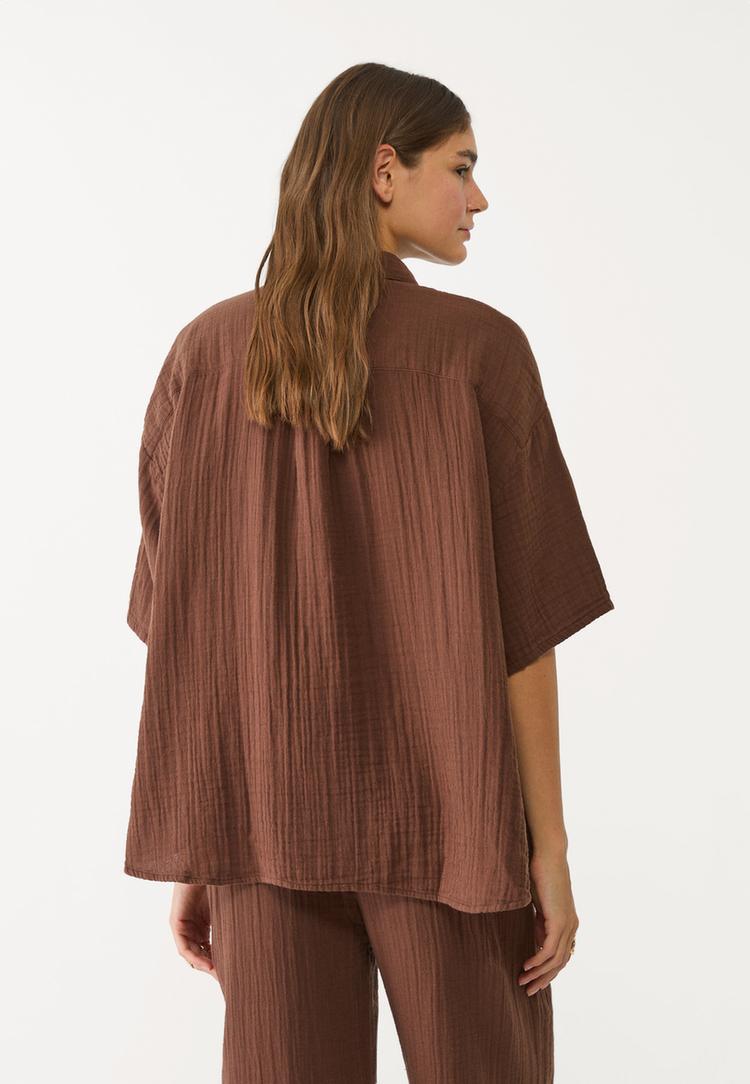 camisa fluida algodao