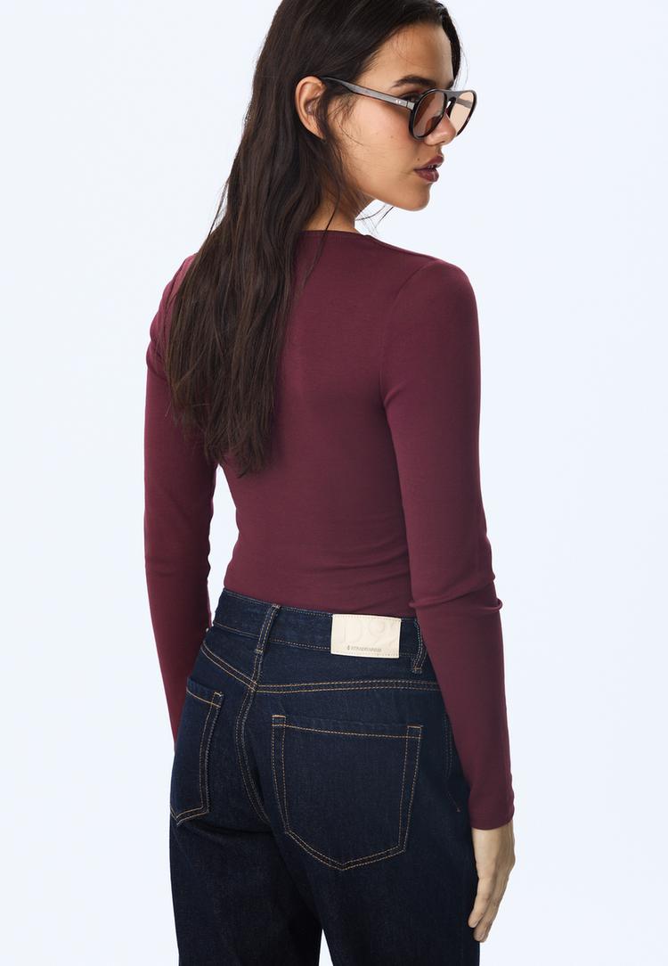 basic t shirt with square neckline