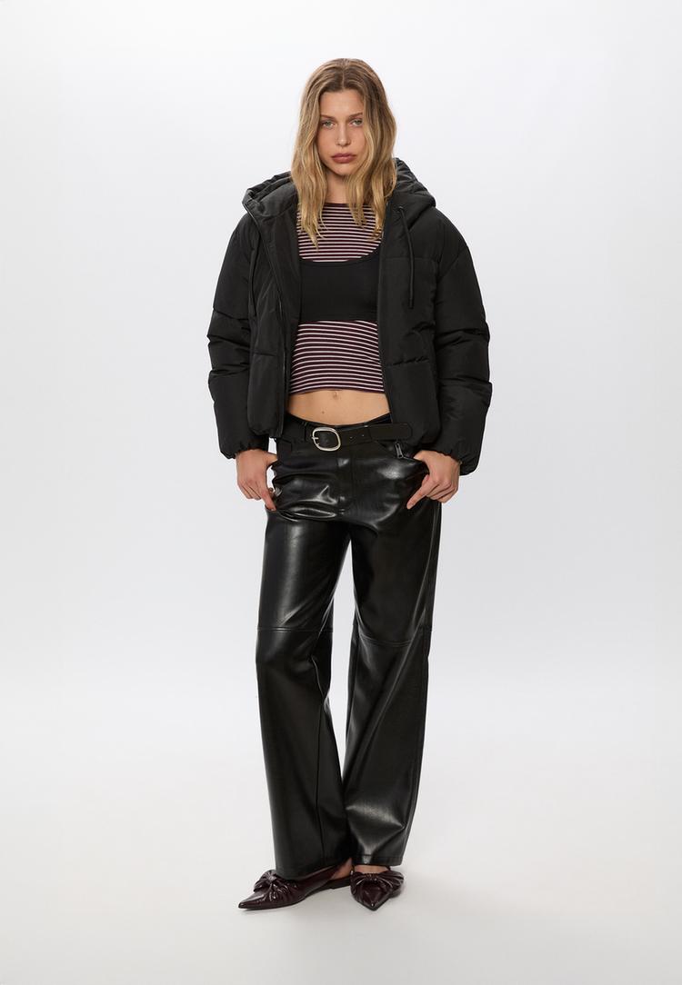 cazadora acolchada oversize capucha