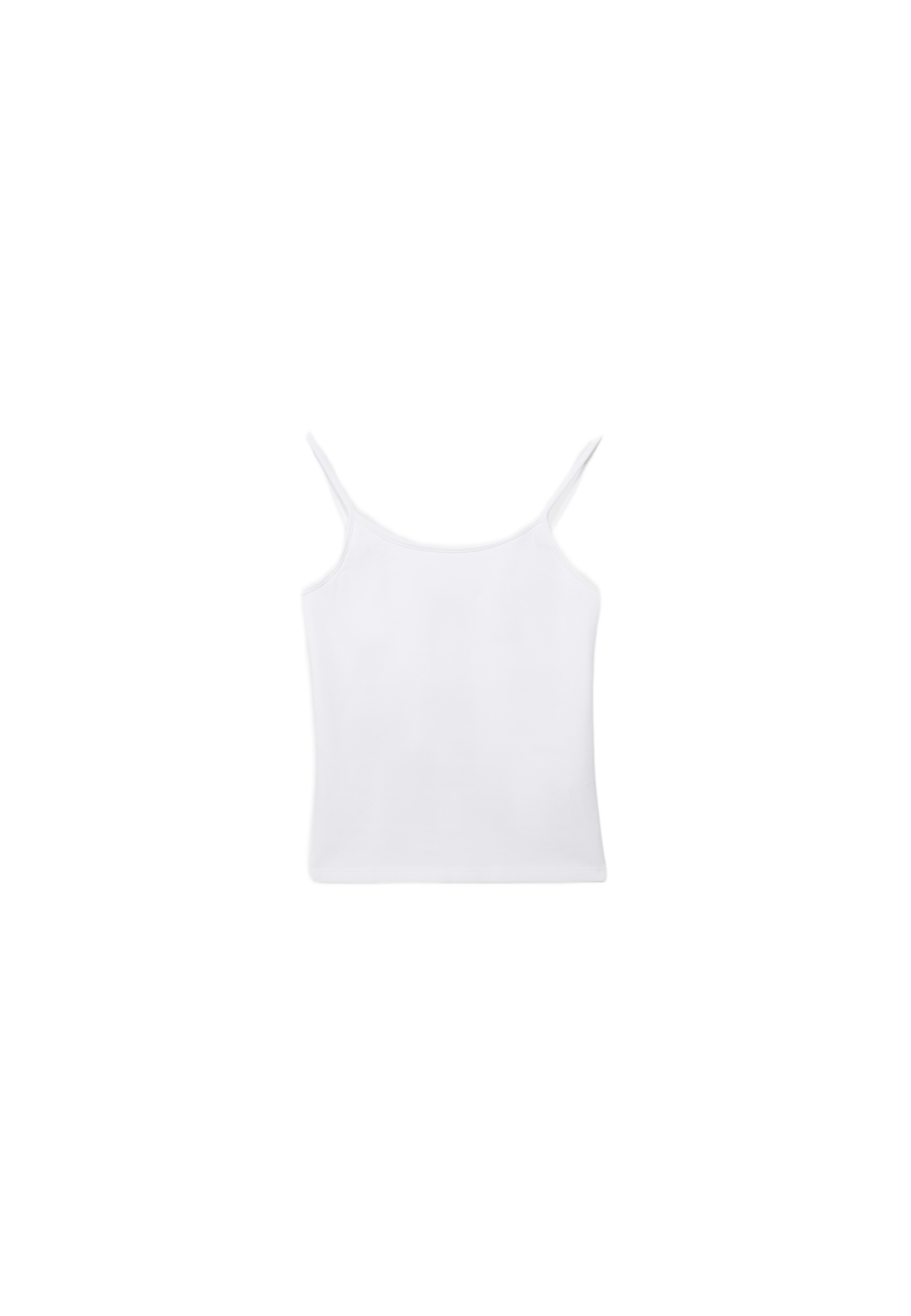 B07 Ribbed strap top — White