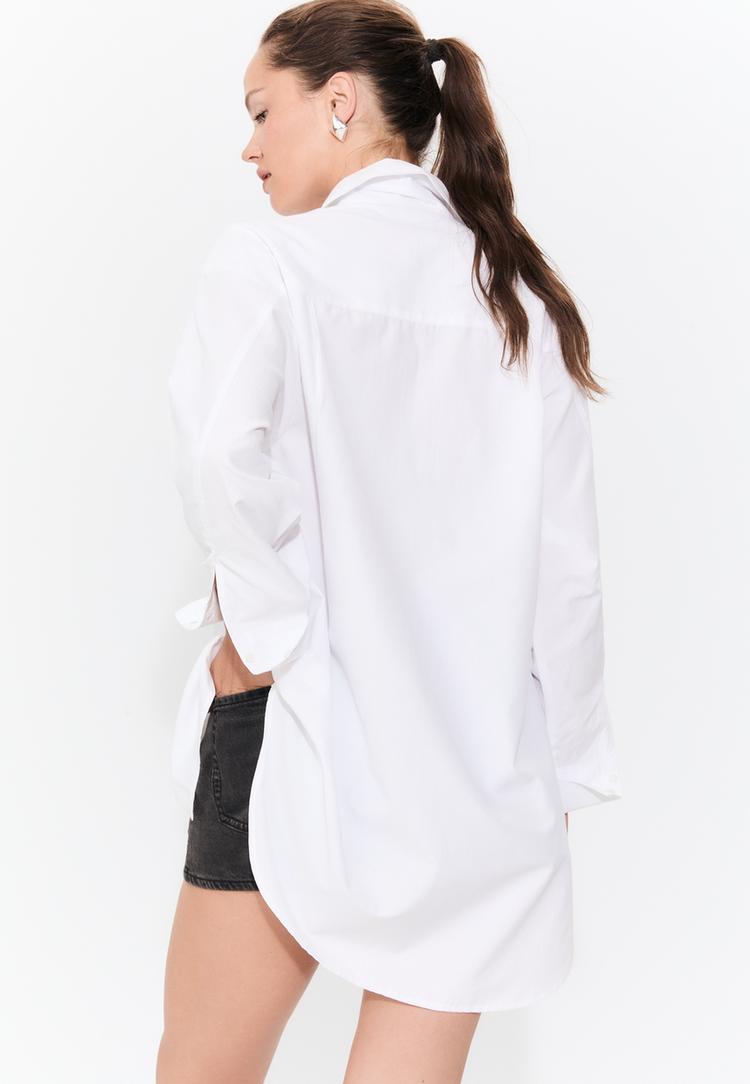 camisa larga popelin