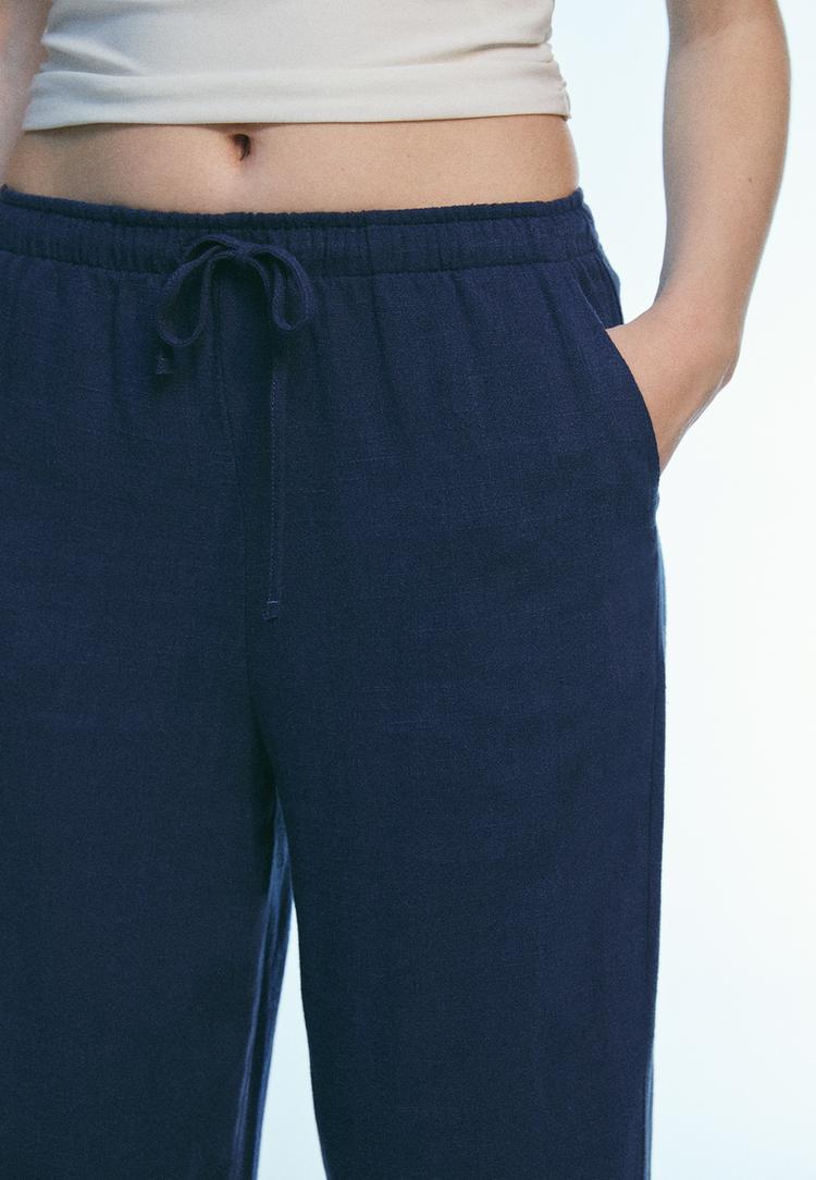 pantalon fluido con lino