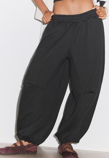Balloon jogger trousers with stoppers — Black 6