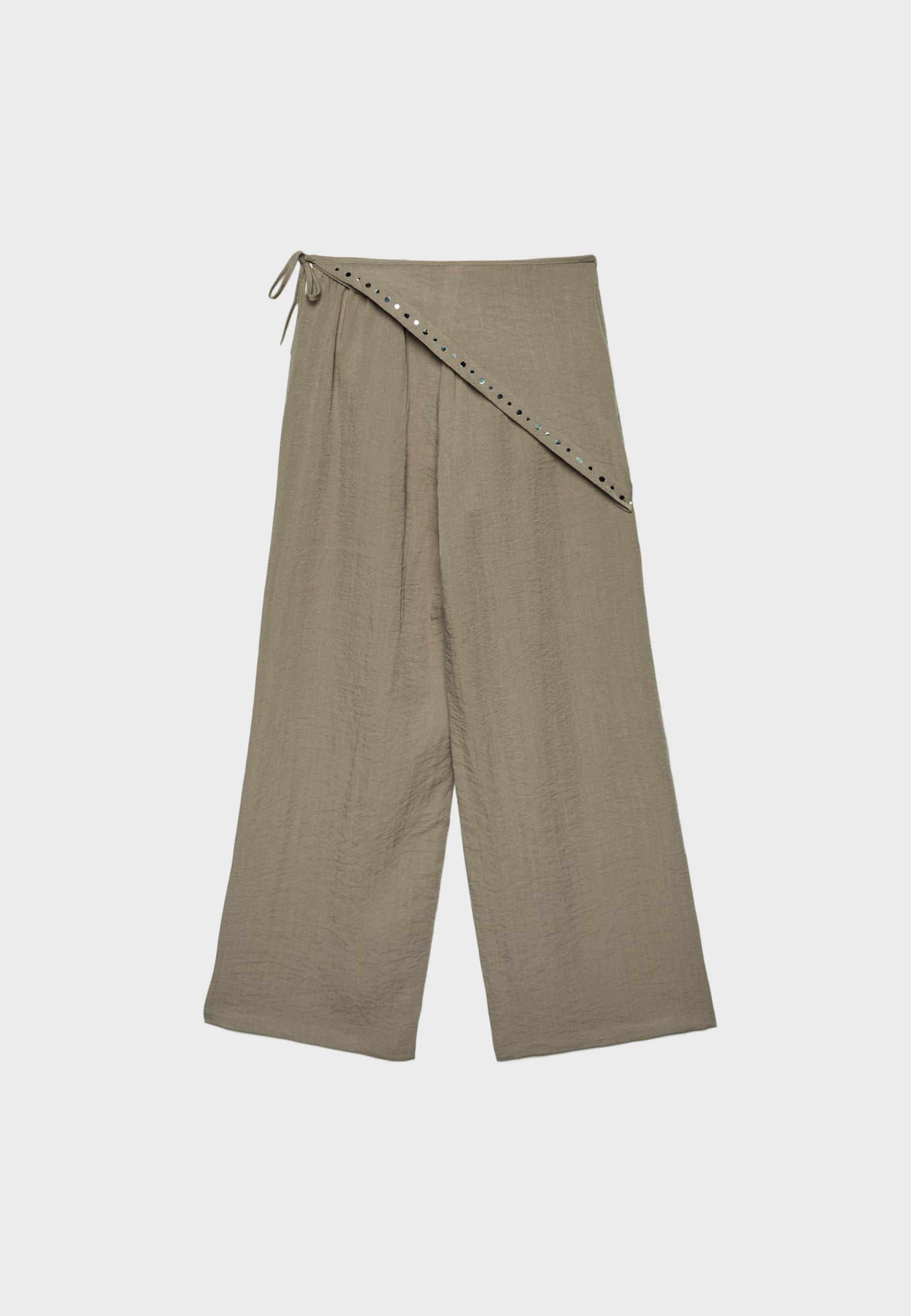 Flowing scarf trousers — Stone