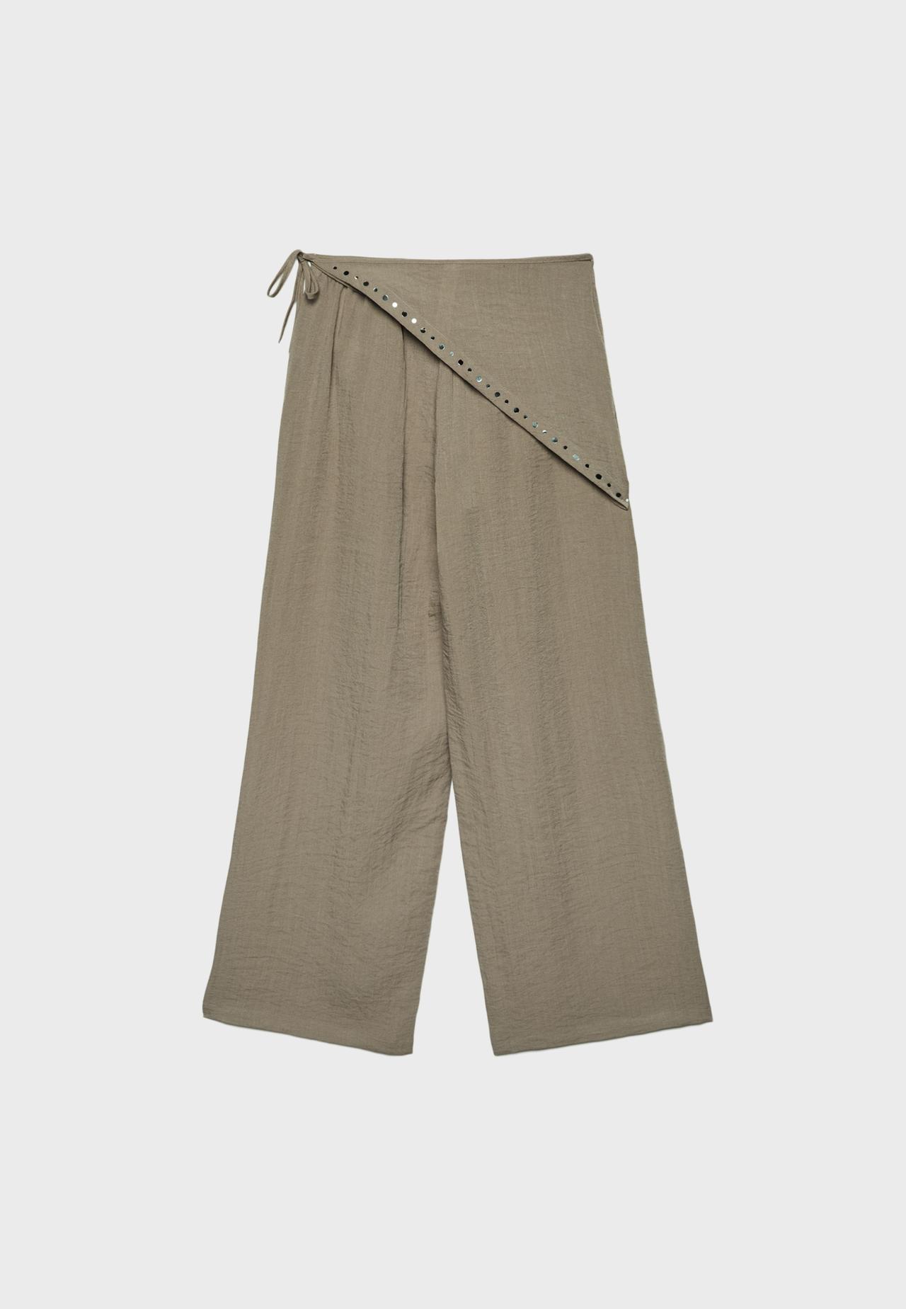 Flowing scarf trousers — Stone