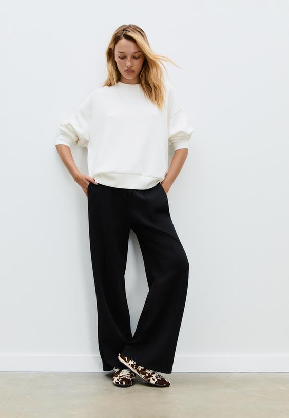 yumusak dokulu basic sweatshirt