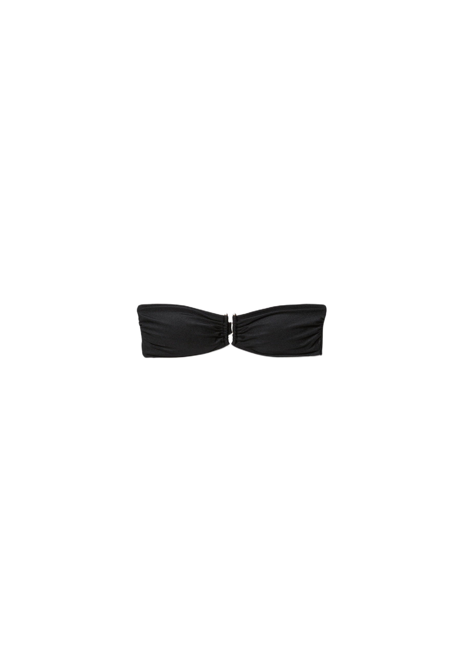 U-neck bandeau bikini top — Black