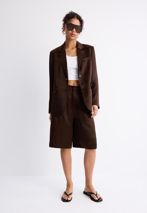 saten yuzeyli blazer