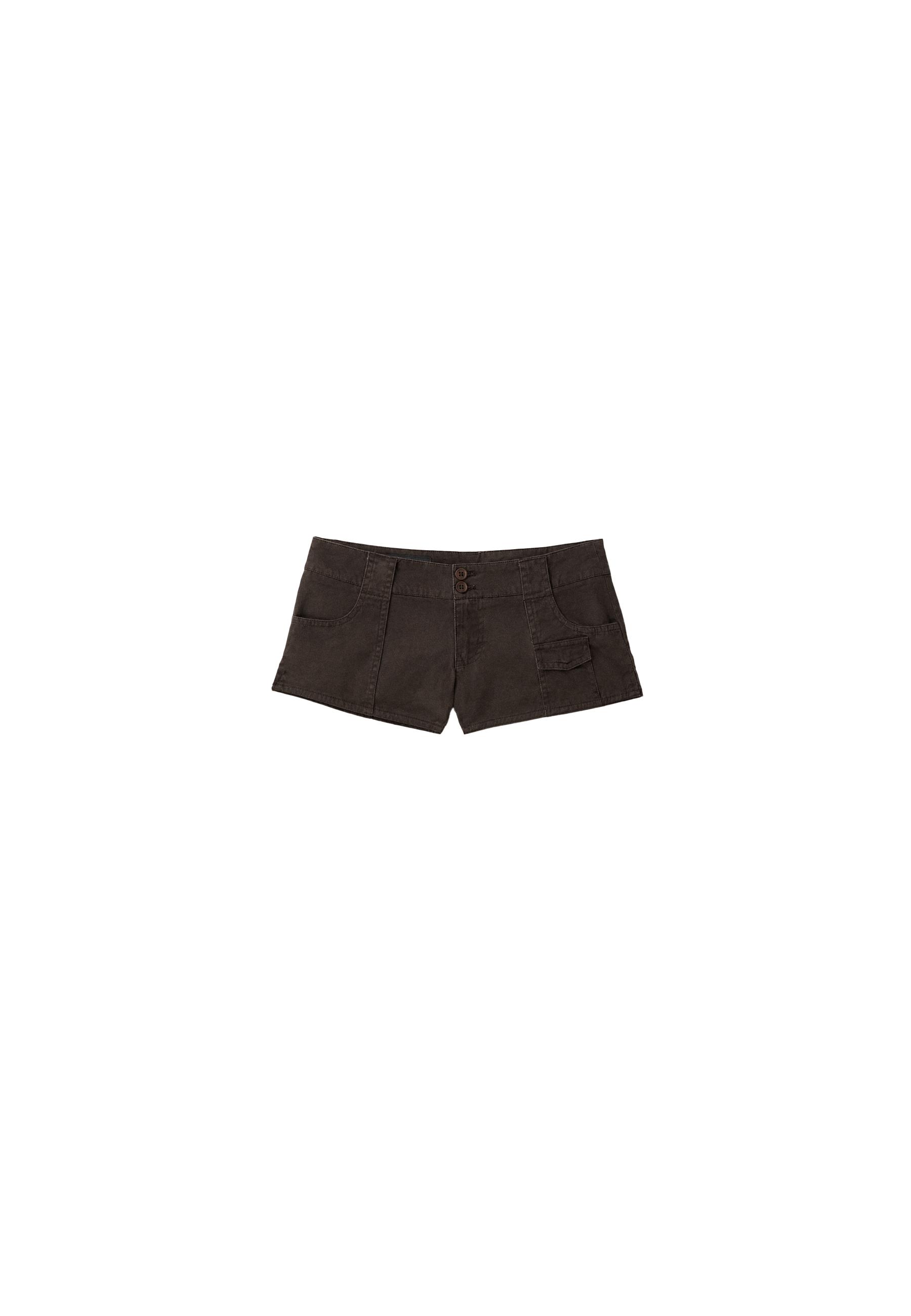 Regular fit pocket mini shorts — Brown