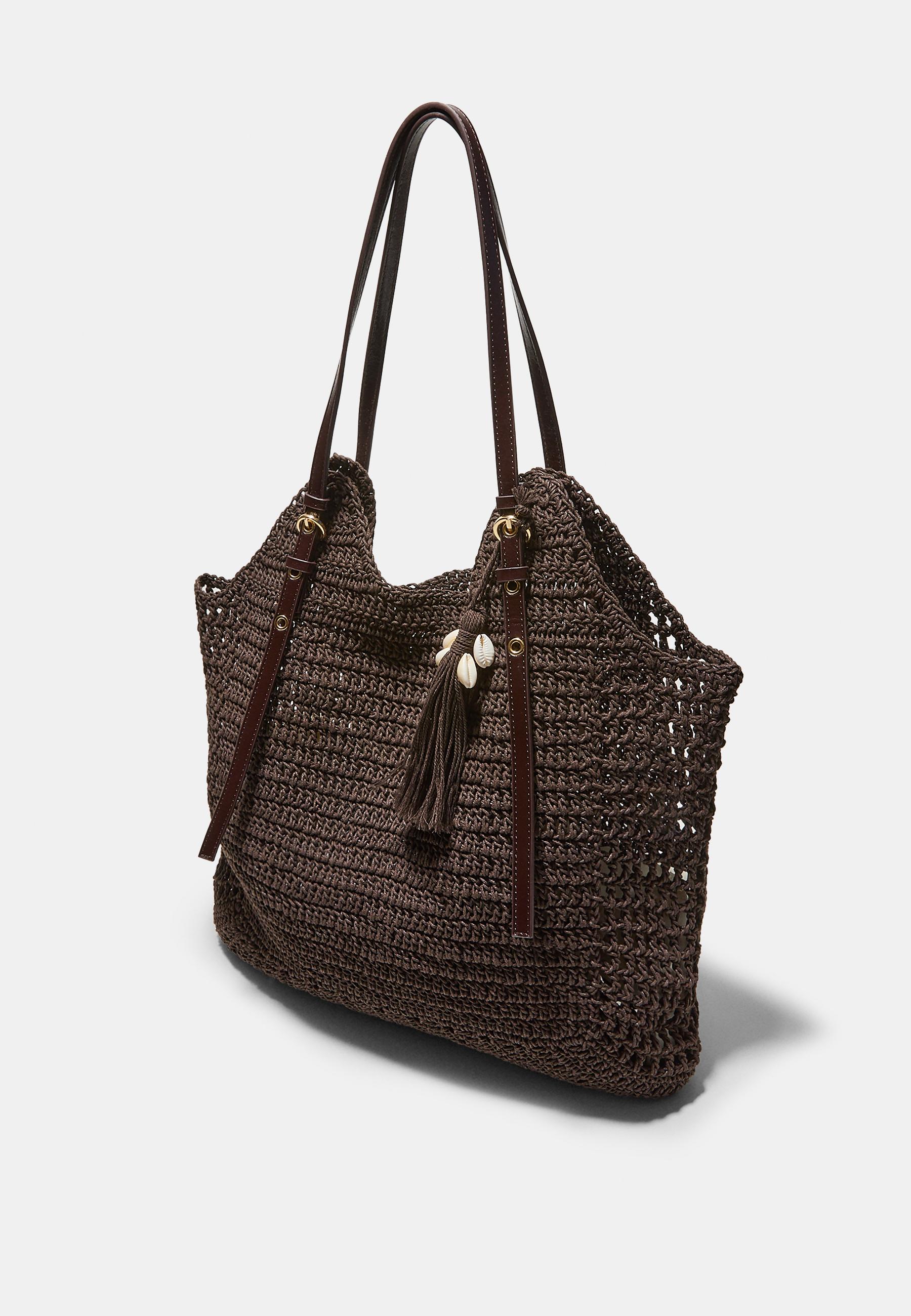Crochet shoulder bag — Brown