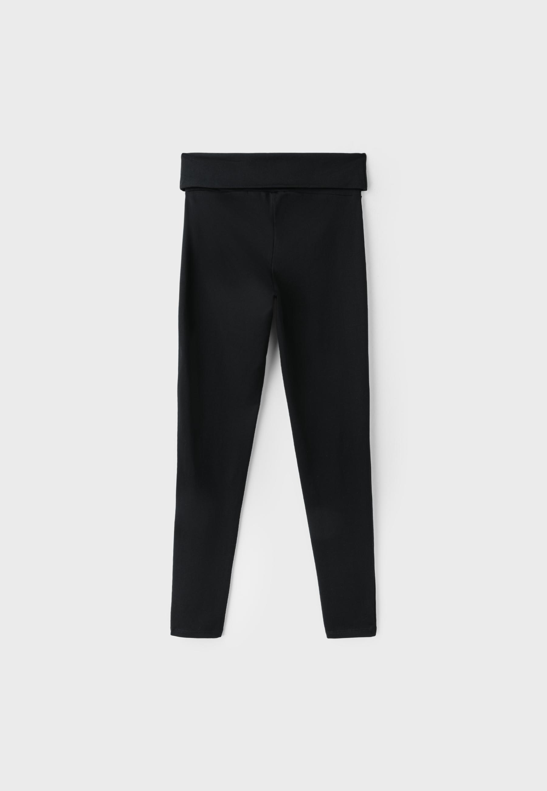 Turn-down waist leggings — Black