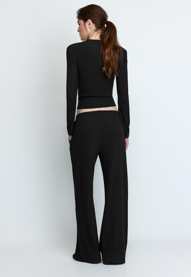 Soft-touch ribbed trousers — Black 5