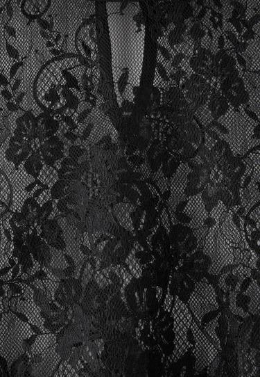 Lace mock neck top — Black 9
