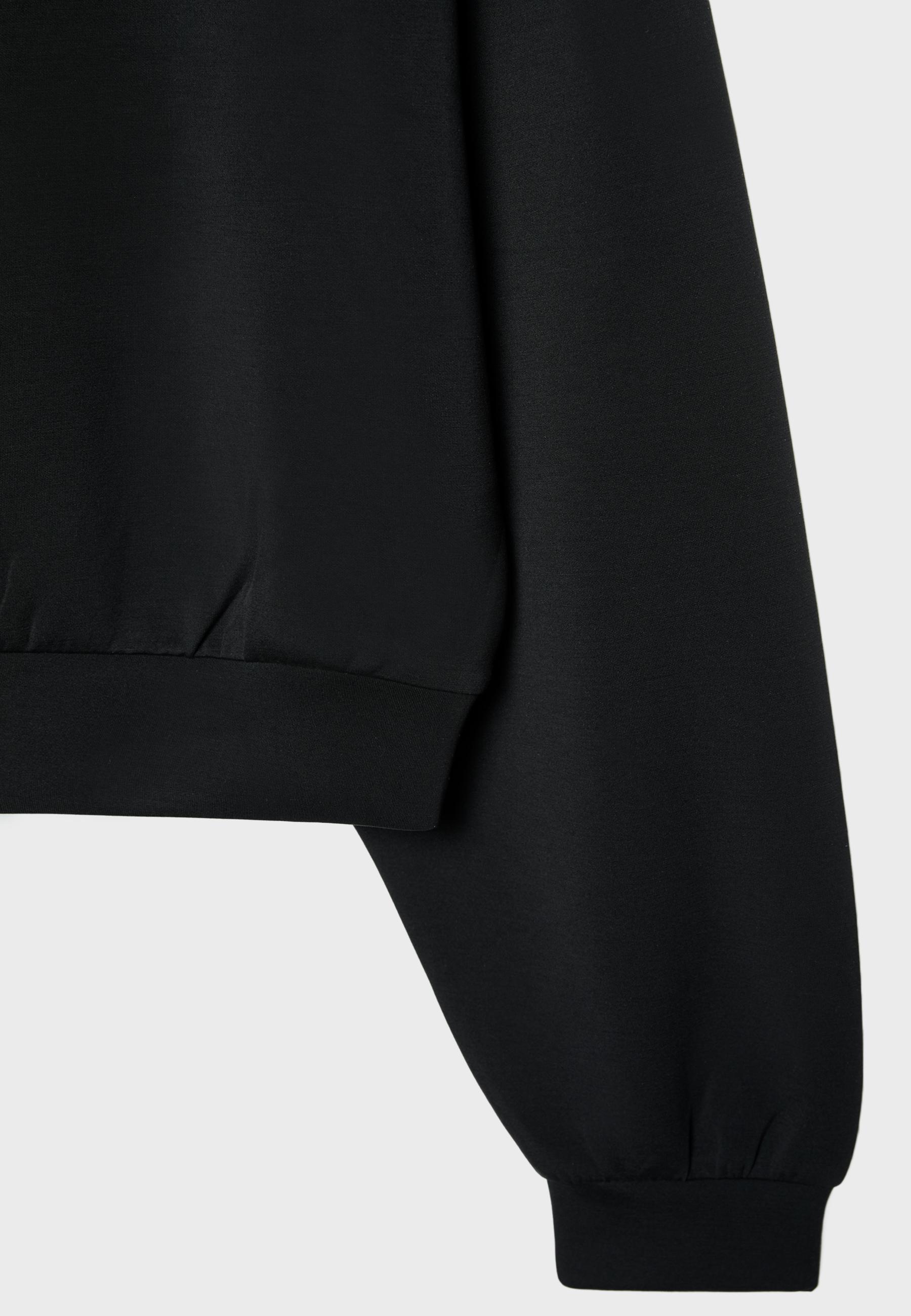 Soft-touch batwing sleeve sweatshirt — Black