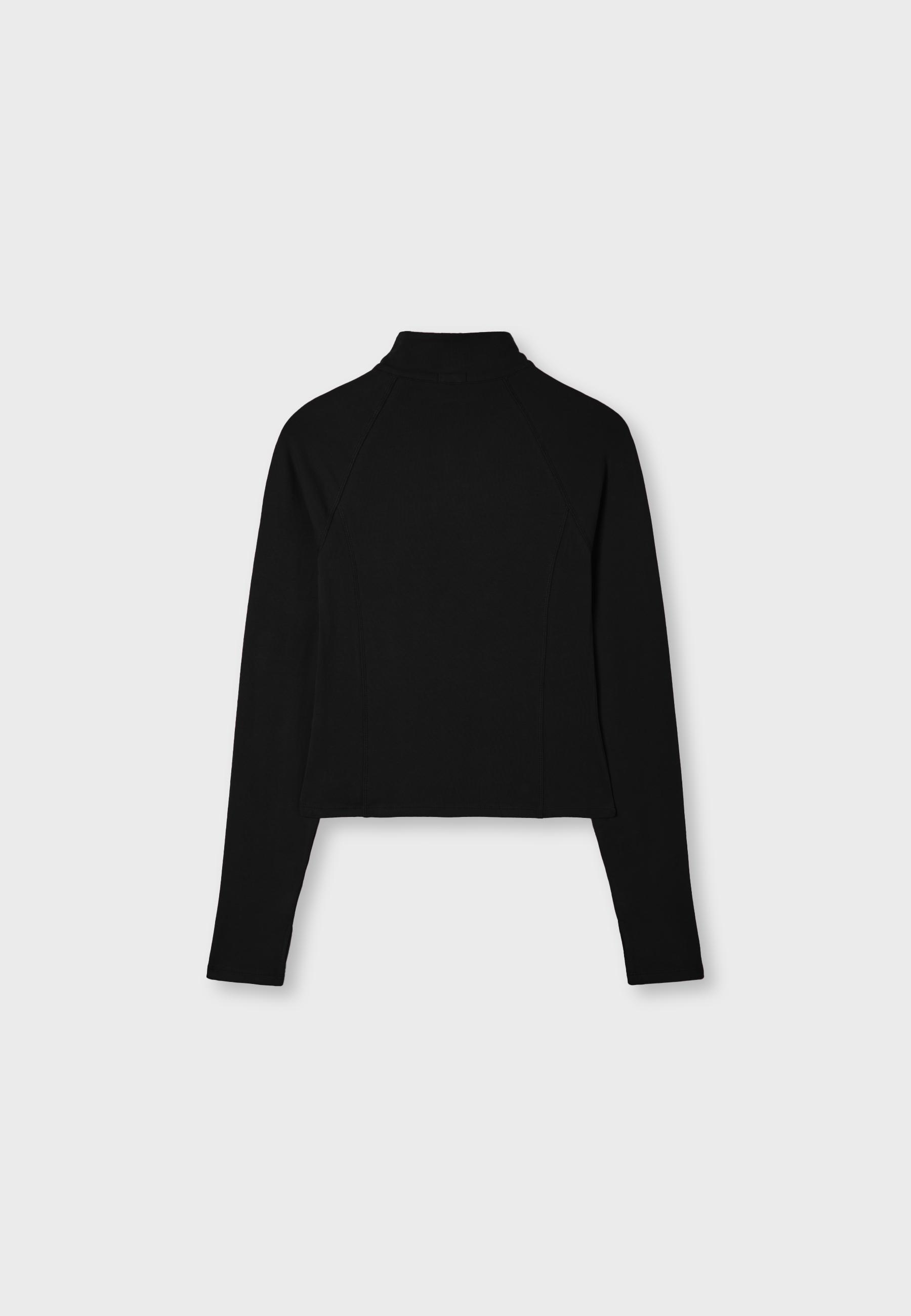 Long sleeve quarter-zip running top — Black