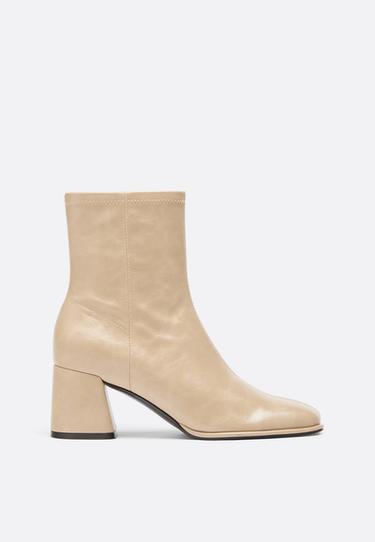 Block heel ankle boots — BEIGE 2