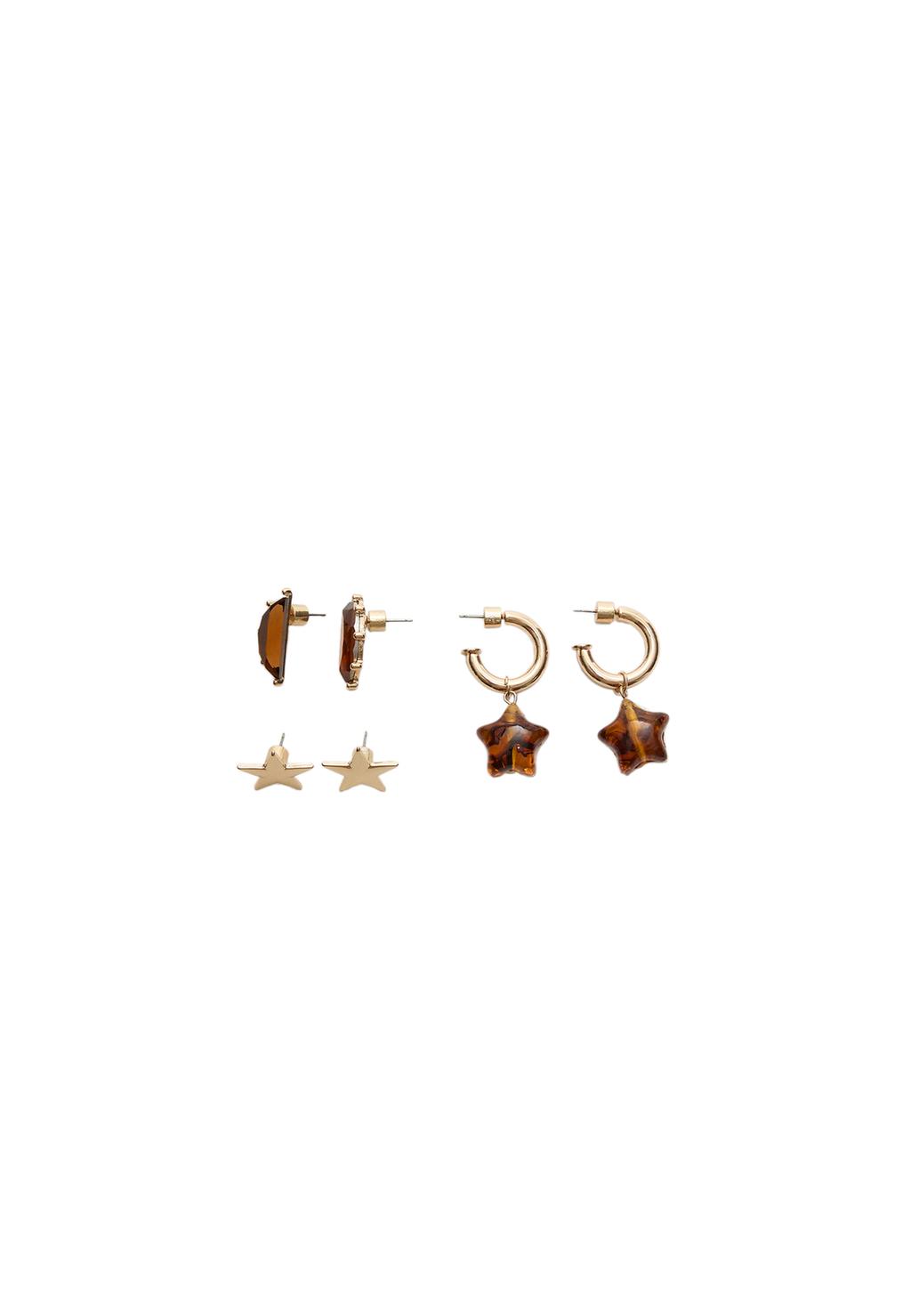 Set 3 pendientes estrellas
