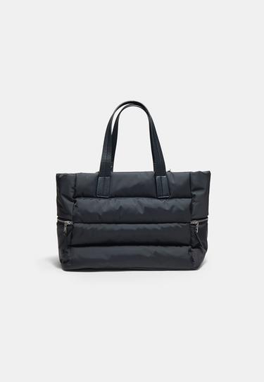 Padded shoulder shopper bag — Black 1