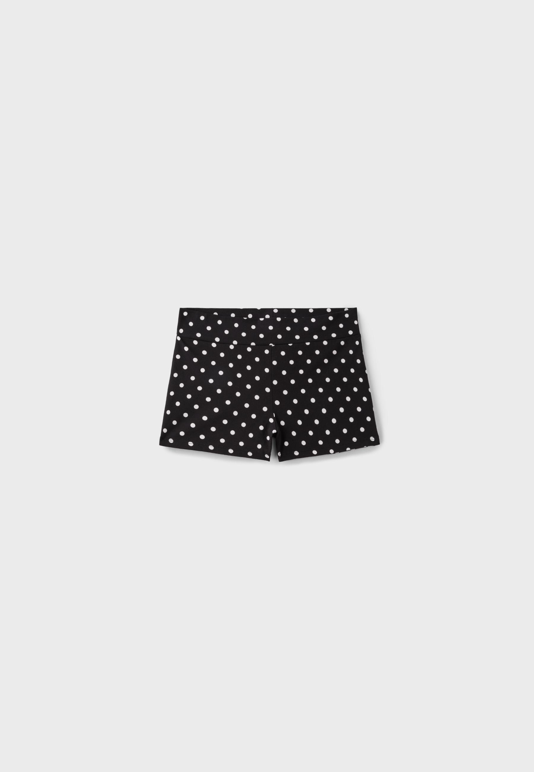 Polka dot mini shorts — Black