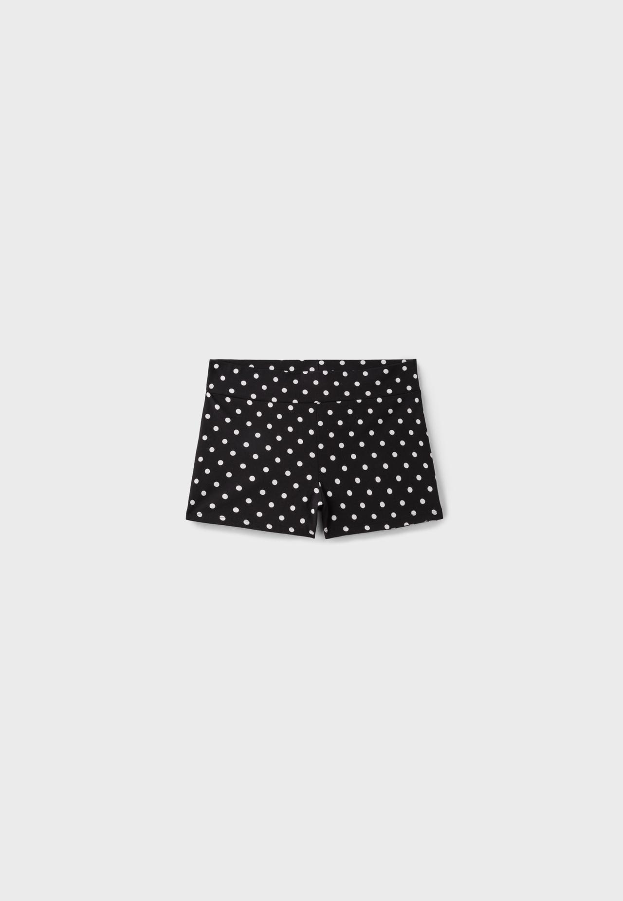 Polka dot mini shorts — Black