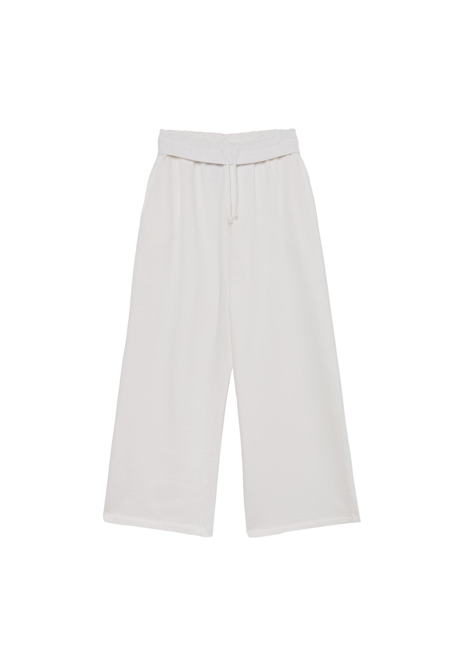 Washed effect straight-leg jogger trousers — Ecru