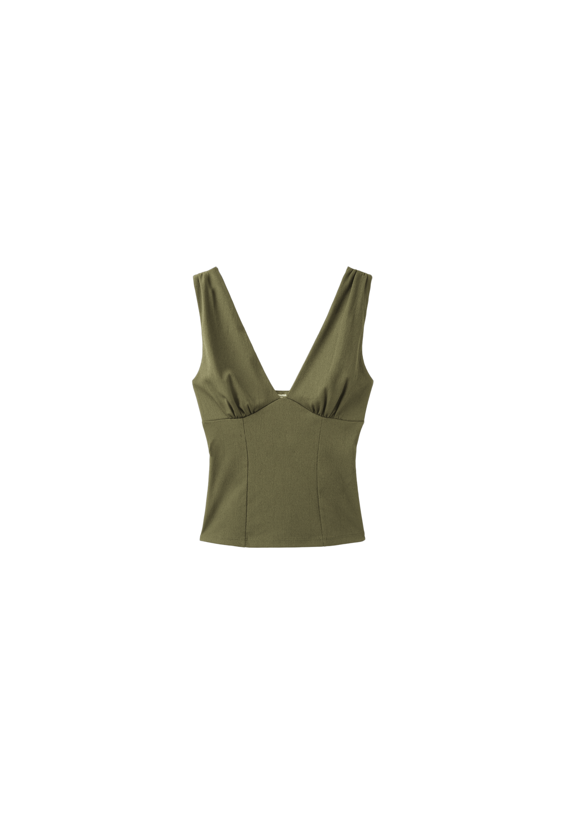 Fitted wide-strap top — Khaki