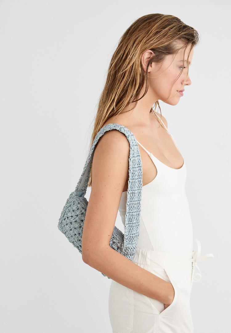 borsa a spalla crochet brillante
