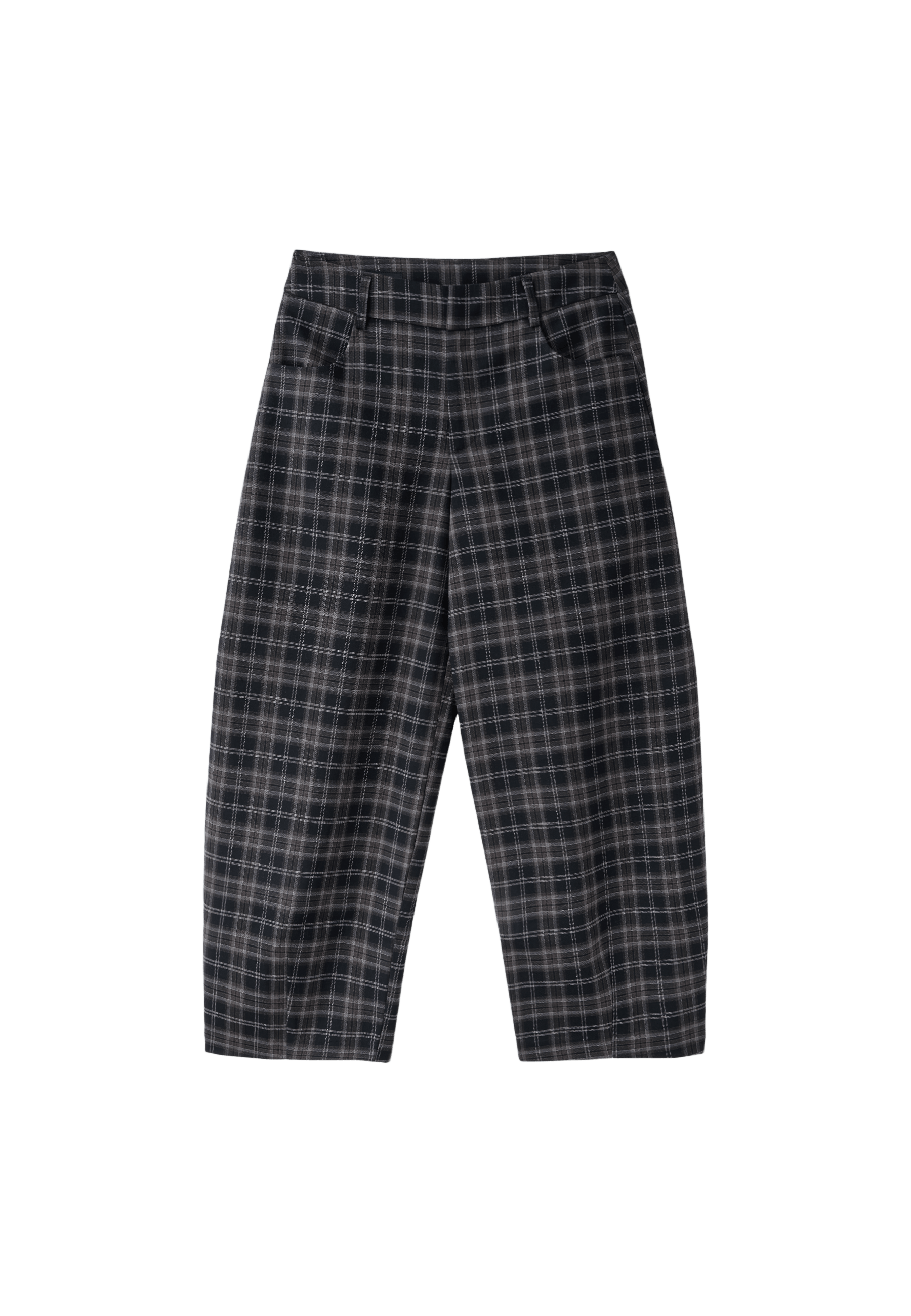 Stradivarius Ekose barrel kumaş pantolon görsel 4