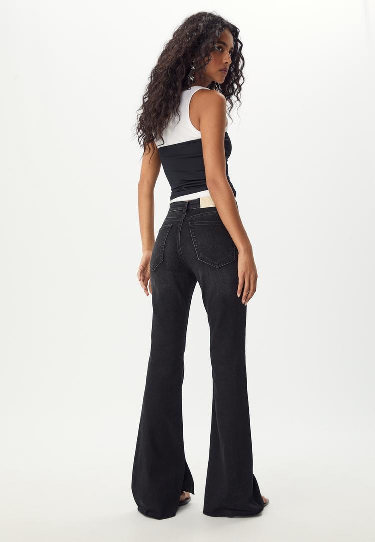 slit fit flared jeans