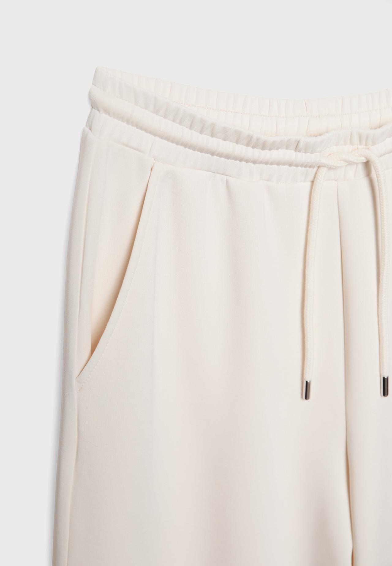 Soft-touch palazzo jogger trousers — Stone