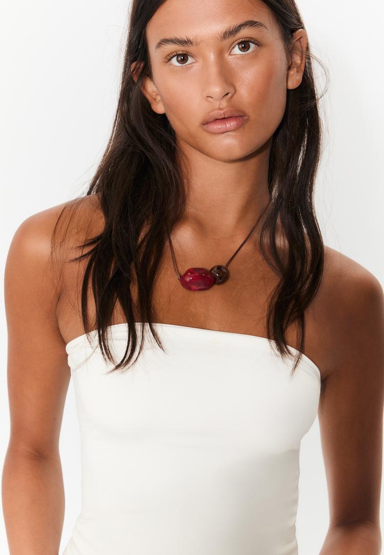 set 2 collares cordon abalorios