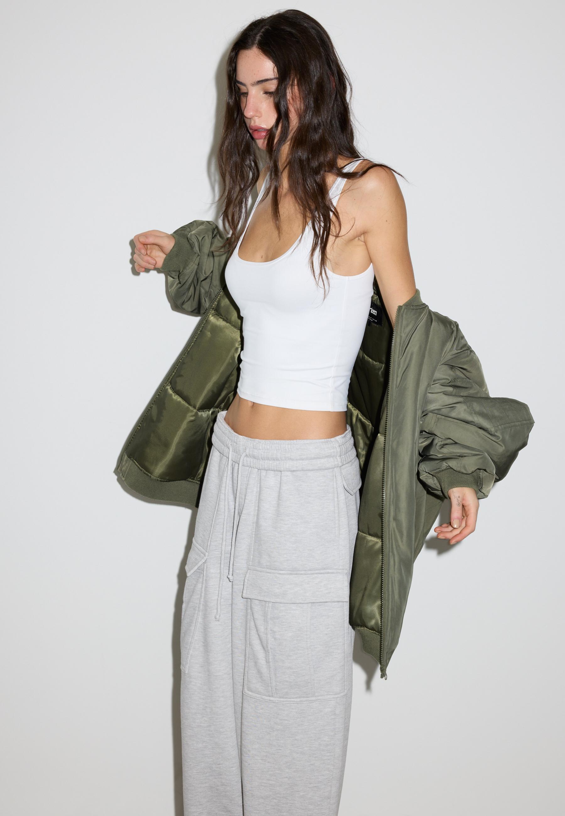 Oversize bomber jacket — Khaki