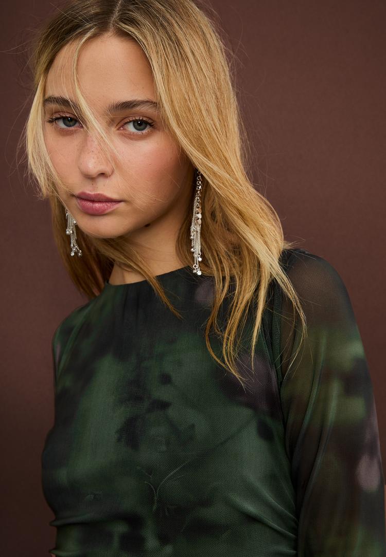 robe courte imprimee en tulle