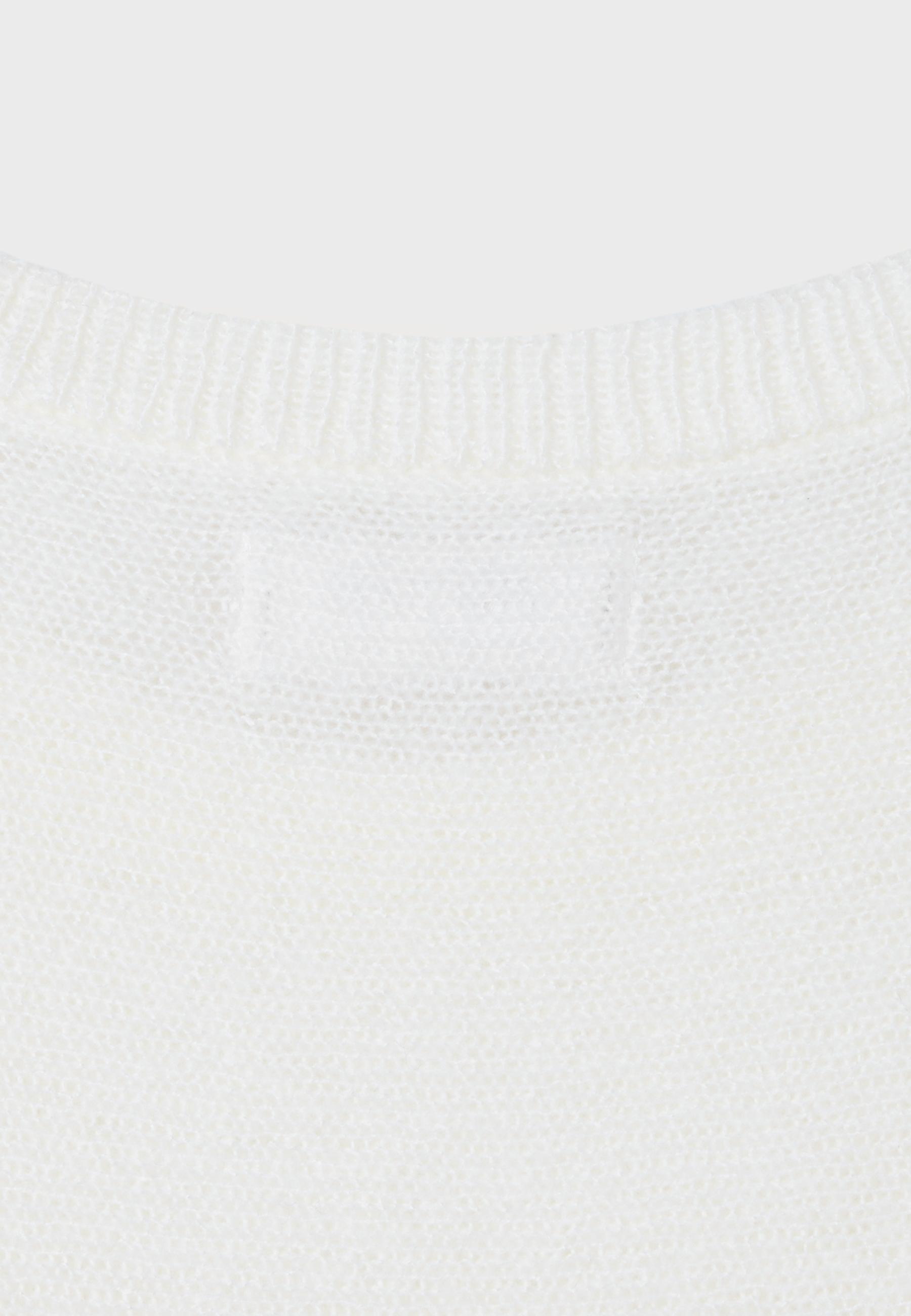 Boat neck waistband jumper — Ecru