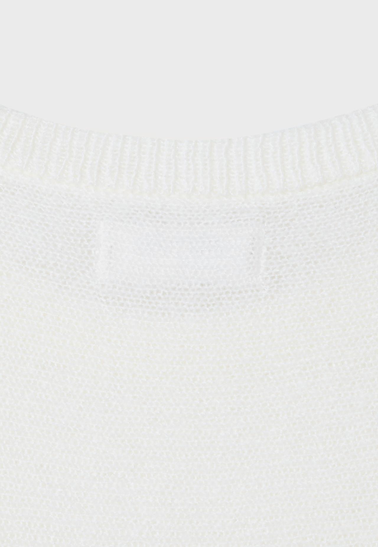 Boat neck jumper with waistband — Ecru