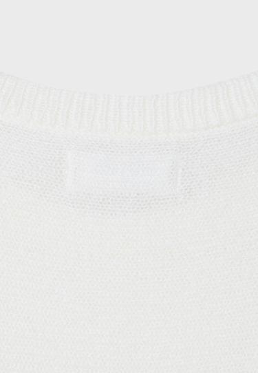 Boat neck jumper with waistband — Ecru 9