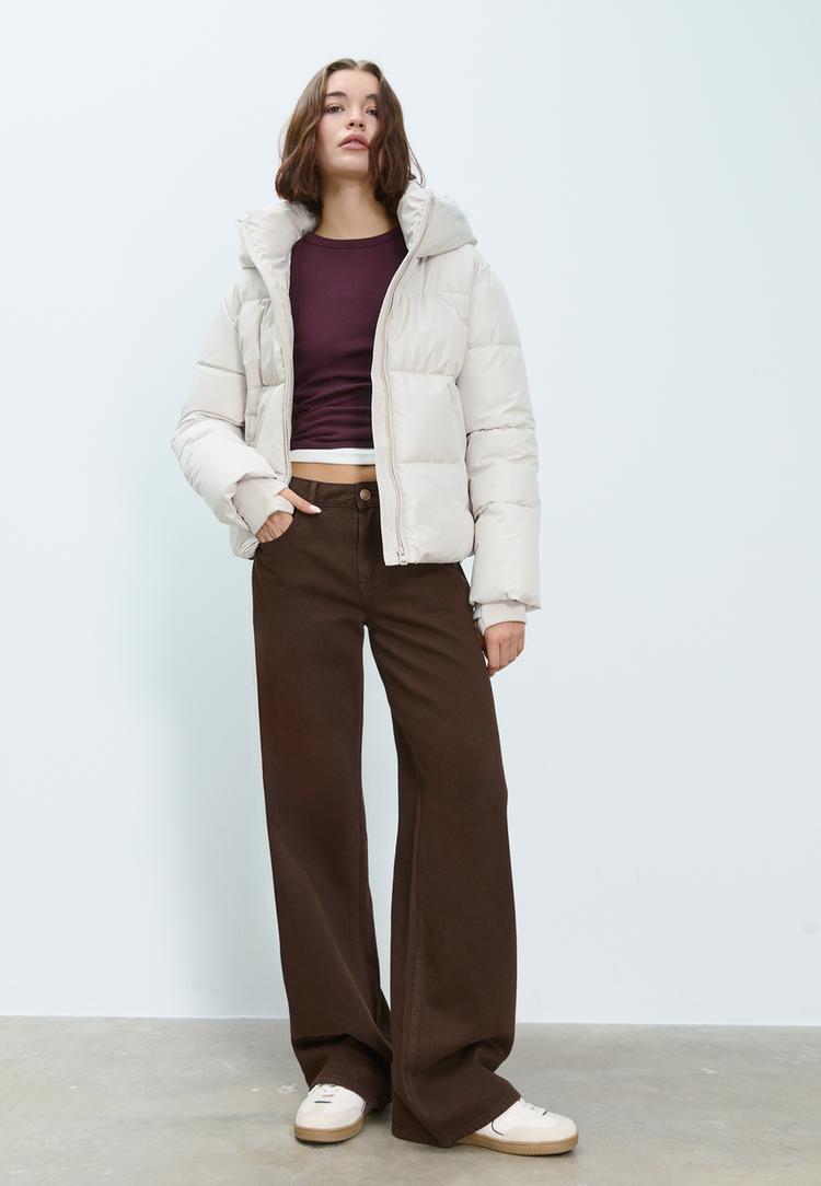 blouson matelasse a capuche