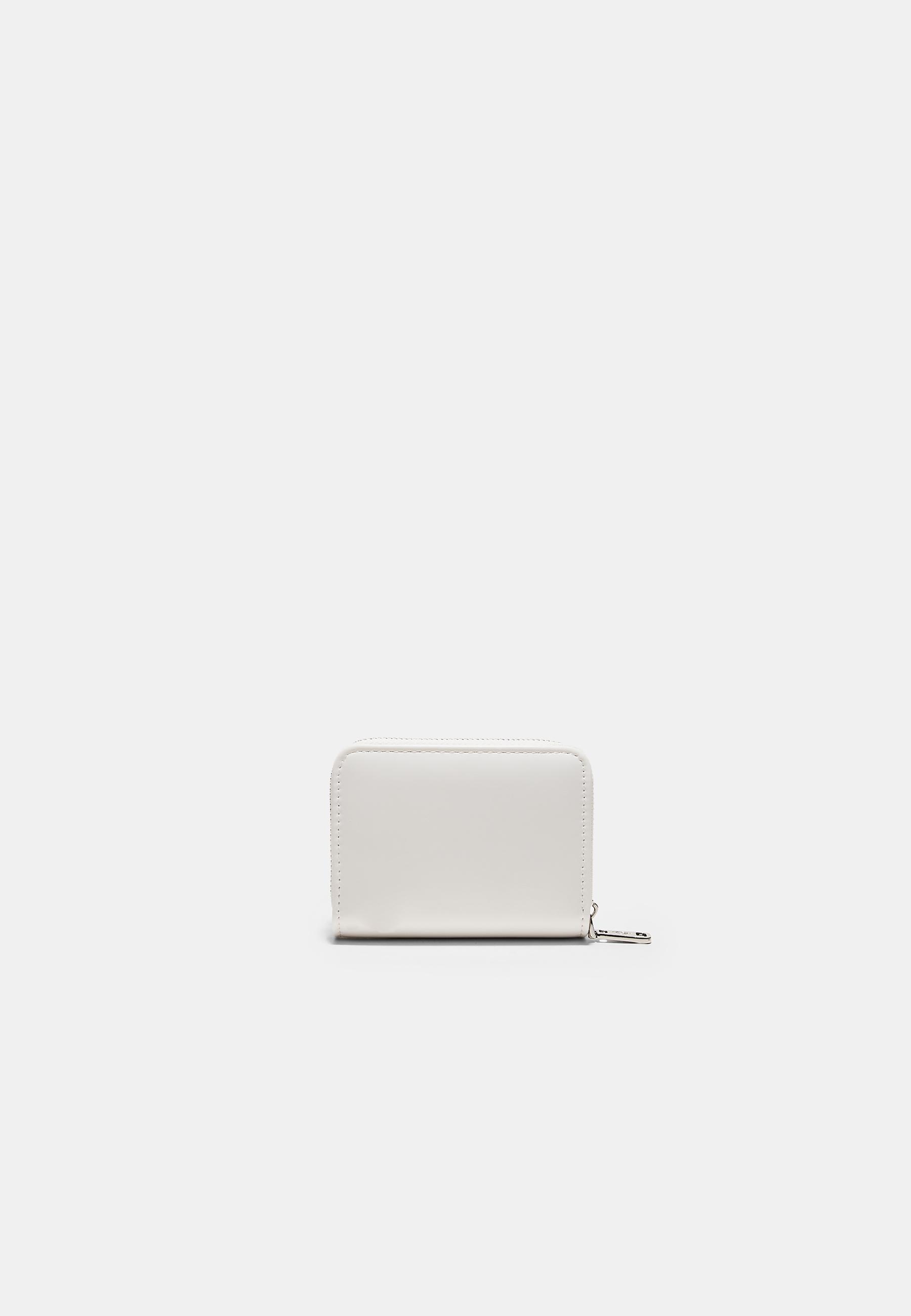 ZIPPED LEATHER EFFECT PURSE — White