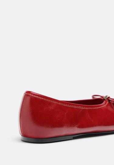 Cut-out detail ballet pumps — RED  4