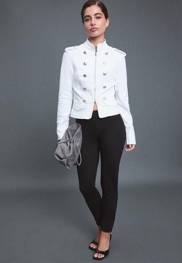 Denim jacket with buttons — White 2
