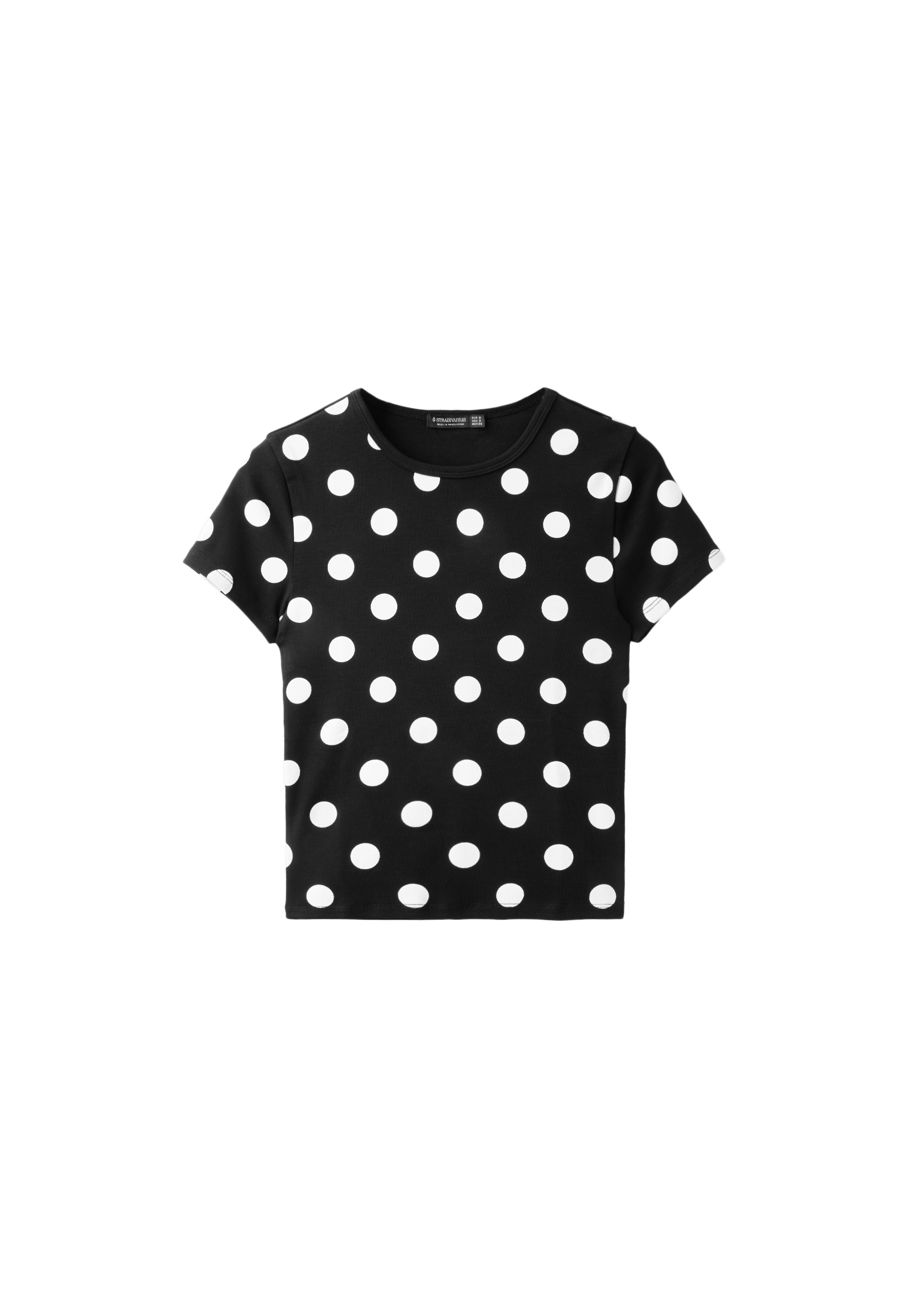 Polka dot slim fit T-shirt — Black