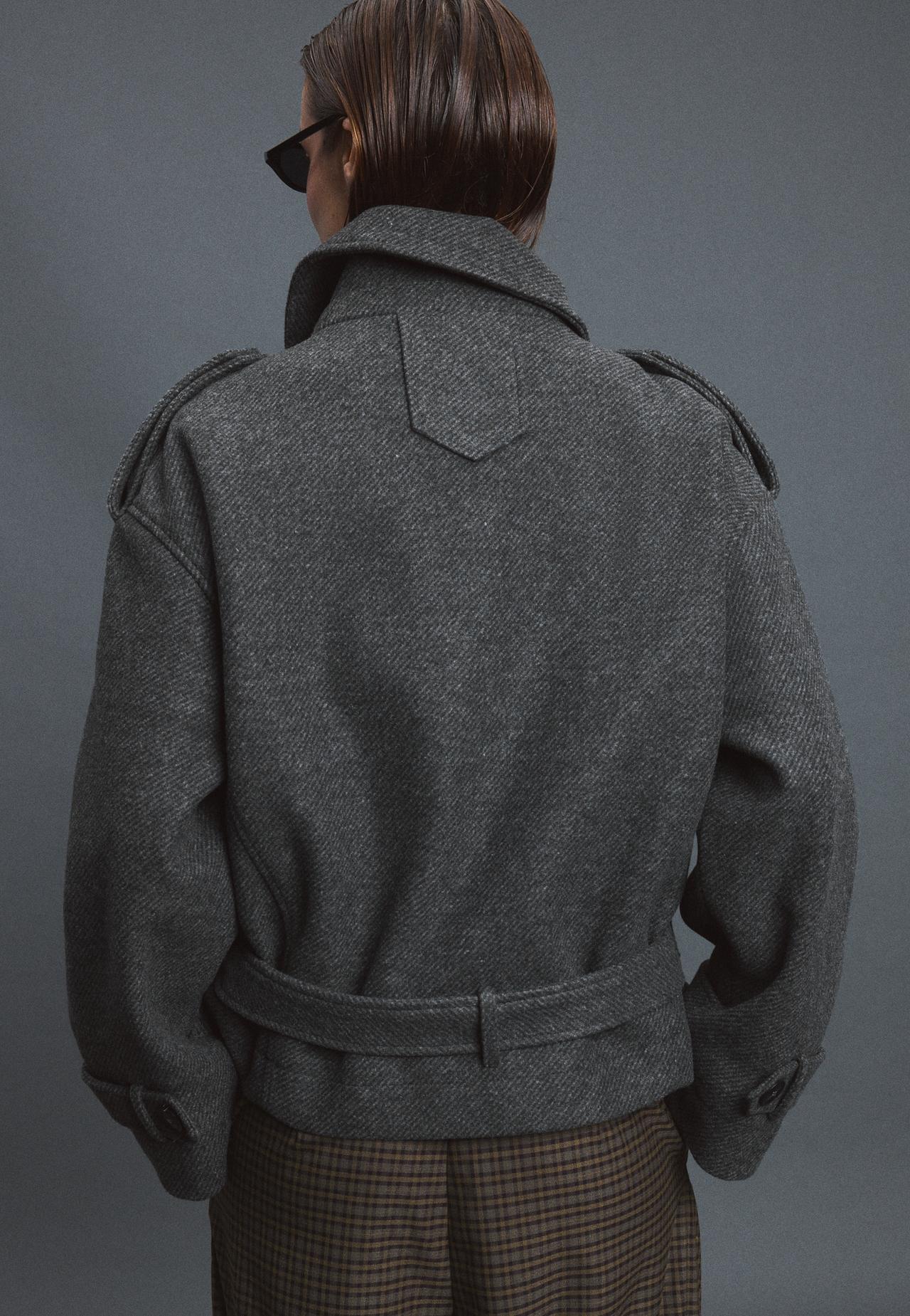 Oversize soft-touch trench coat — Dark grey