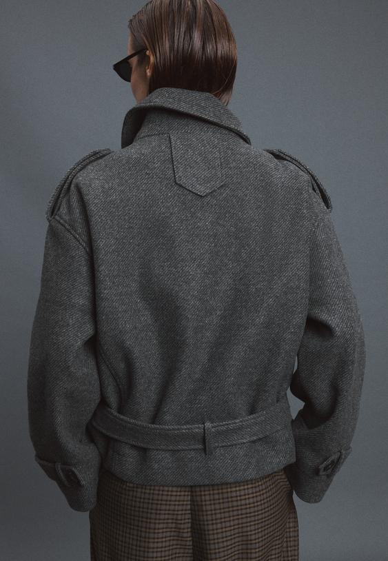 yumusak dokulu oversize trenckot