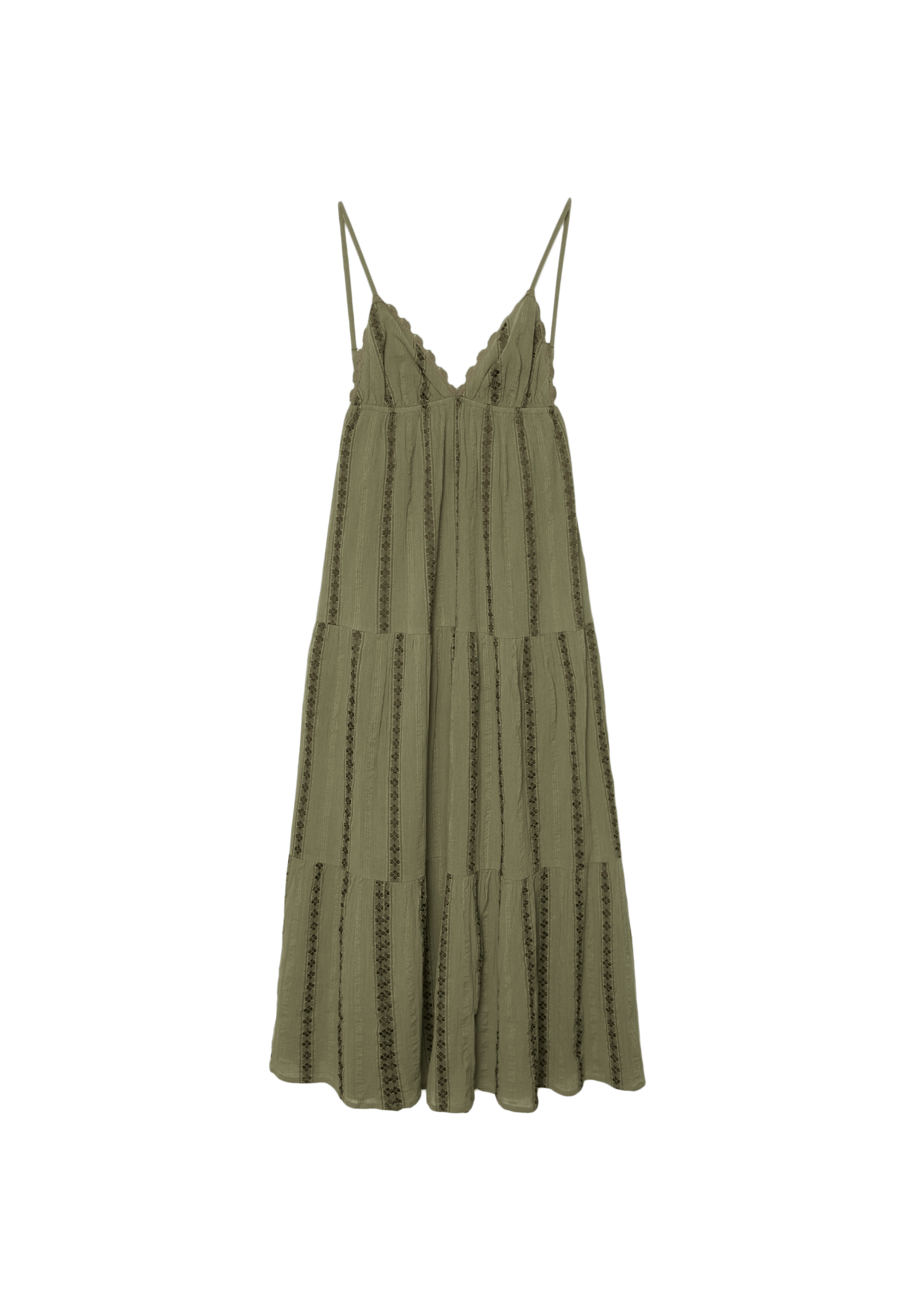 Long flowing dress with open back — Khaki