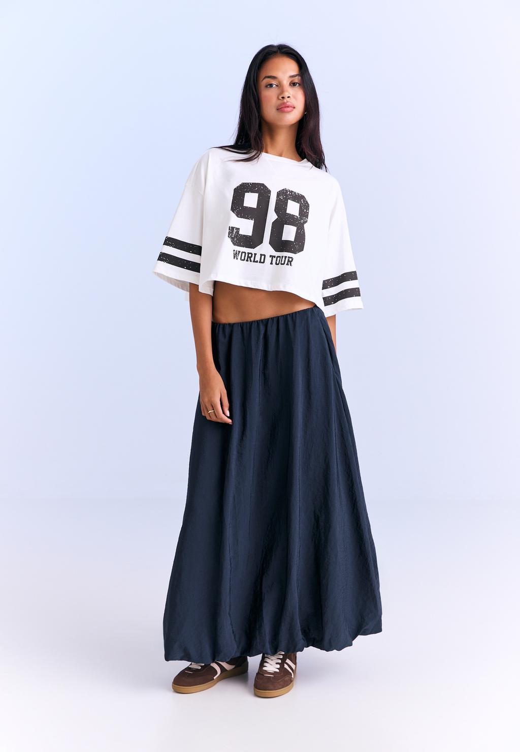 Balloon midi skirt