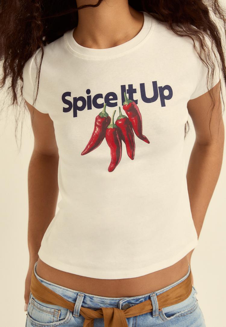 camiseta fitted estampado